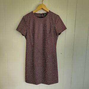 Theory Jatinn overlay mini dress wool blend geometric pattern wool blend size 6